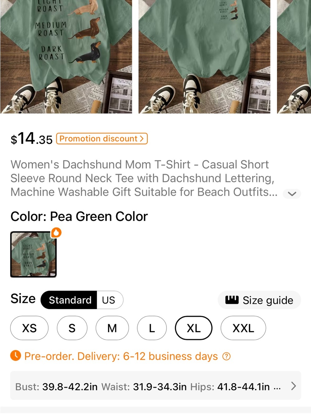 Dachshund Mom Short Sleeve Tee in Pea Green